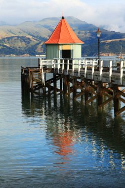 İskele iskele akaroa Yeni Zelanda