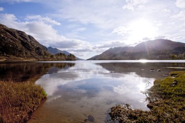 Loch Shiel Lake at Glenn Finnan Highlands Scotland clipart