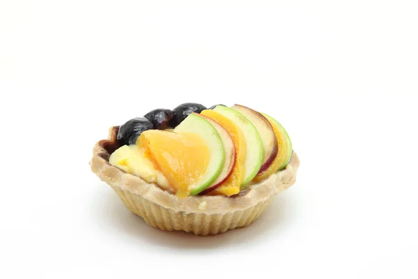 Mistura isolada torta de frutas no fundo branco — Fotografia de Stock
