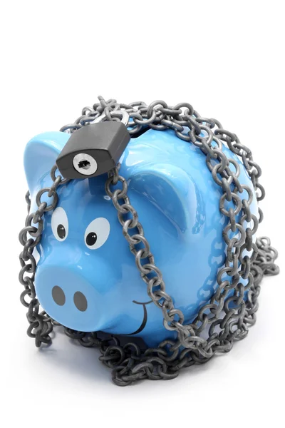 锁定的猪存钱罐 — 图库照片