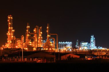 Petrochemical oil refinery plant clipart