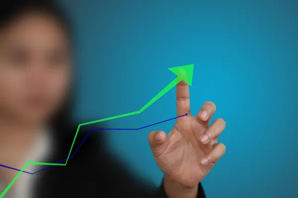 Hand up graph — Stock Photo, Image