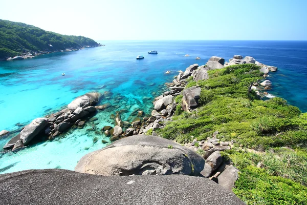 A Coral Panoramic Nézd a Similan nemzeti vitorlázás rocktól — Stock Fotó