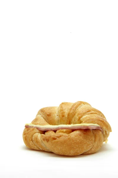 Perspektive von Schinken-Käse-Croissant — Stockfoto