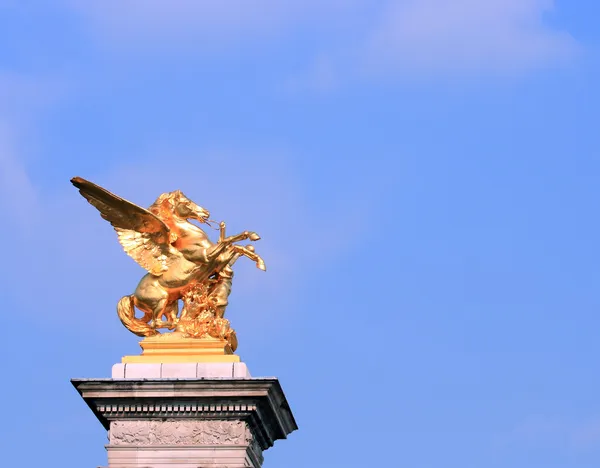 Statue Cheval Doré Paris — Photo