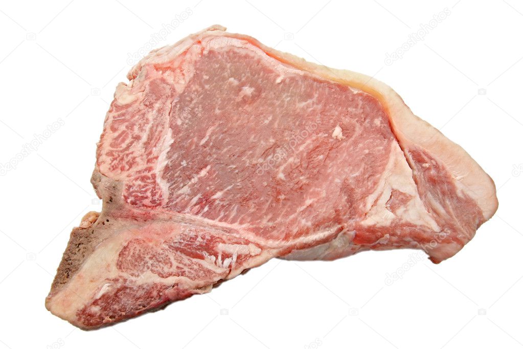 Raw T-bone steak