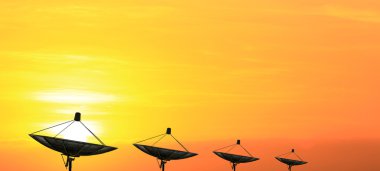 Communication satellite dishes clipart