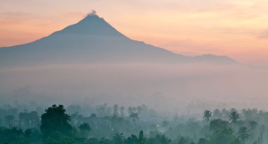 Panorama of Mount Merapi clipart