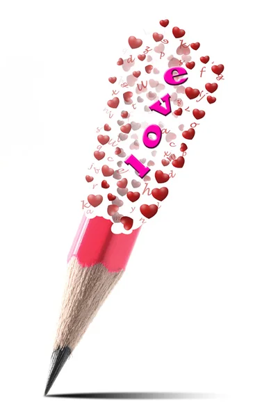 Αγάπη velentine μολύβι — Φωτογραφία Αρχείου