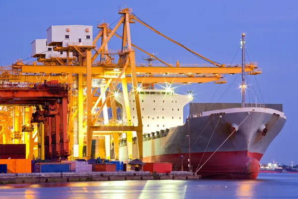 工业集装箱货运船 免版税图库照片