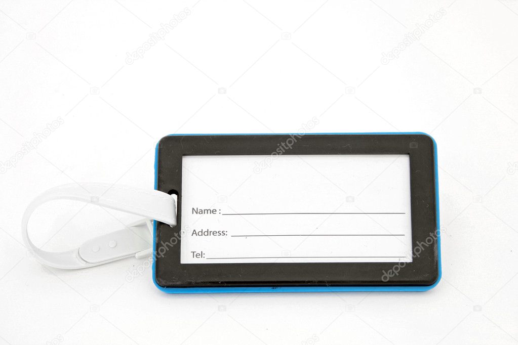 Isolated blank luggage name tag