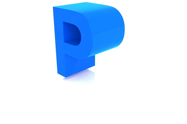 Blue alphabet isolated on white — Stock Photo, Image