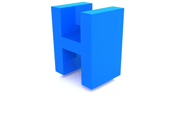 Alfabeto azul isolado em branco — Fotografia de Stock