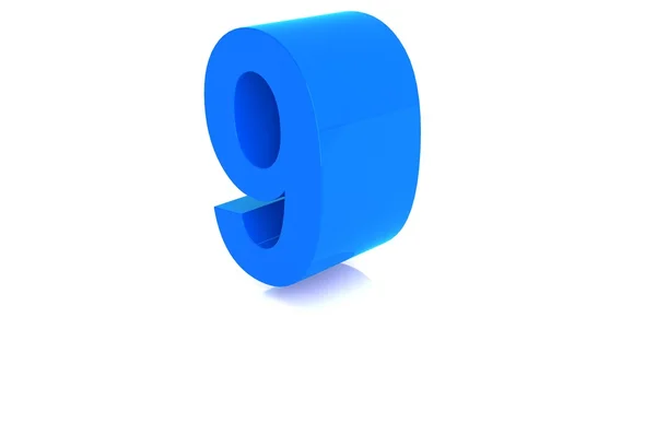 Blaue Zahl isoliert auf weiß — Stockfoto