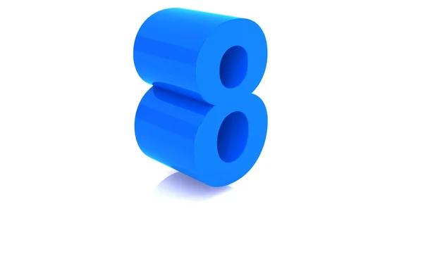 Numero blu isolato su bianco — Foto Stock