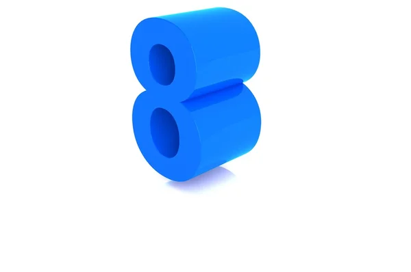 Синій номер ізольовано на білому — стокове фото