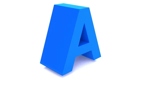 Μπλε αλφάβητο που απομονώνονται σε λευκό — Φωτογραφία Αρχείου