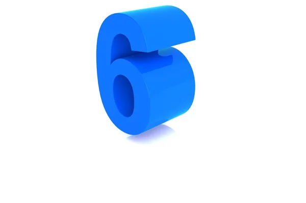 Número azul isolado em branco — Fotografia de Stock