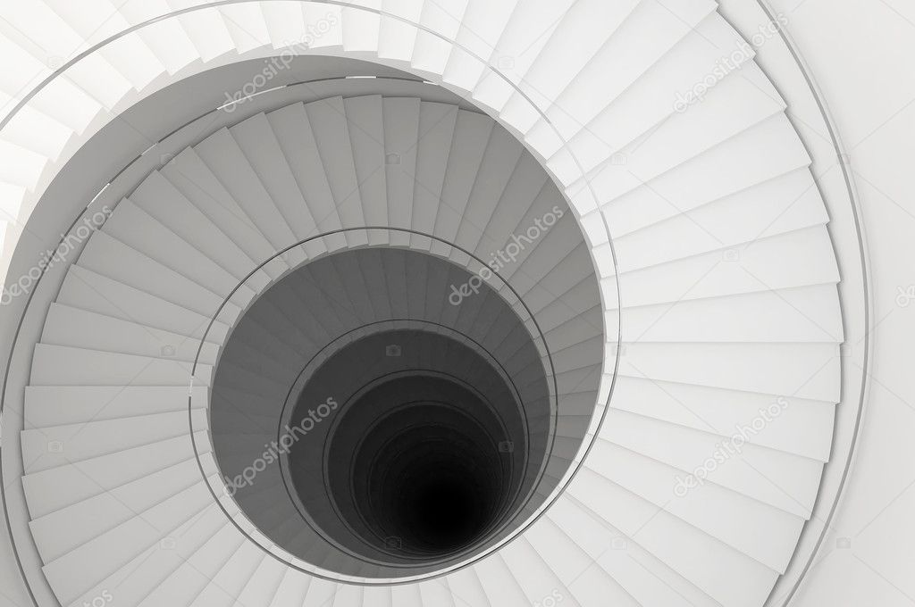 3d illustration of a spiral stair to the infinity