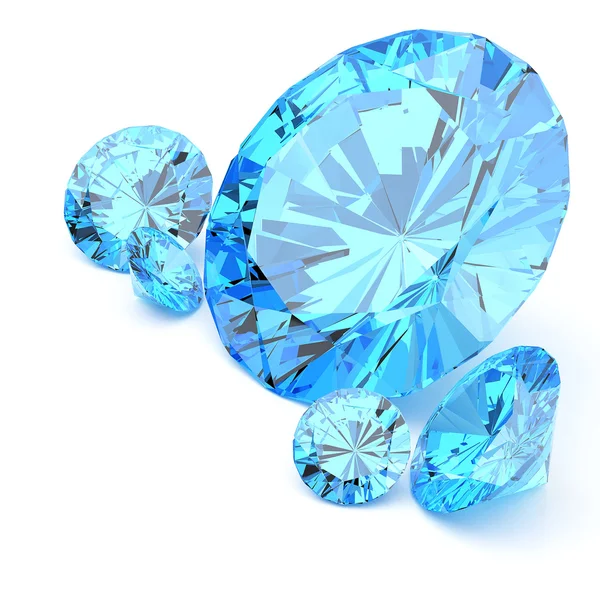 Diamant op witte achtergrond 3d illustratie — Stockfoto