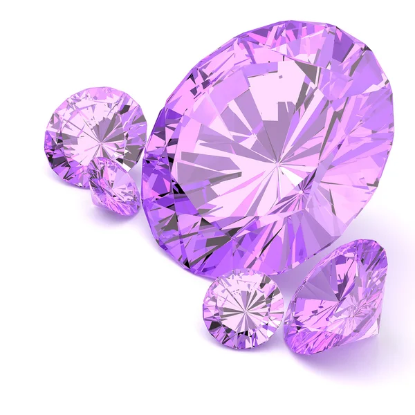 Diamond on white background 3d illustration — Stock Photo, Image