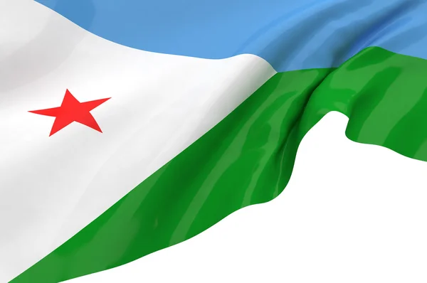 Dzsibuti zászlói — Stock Fotó