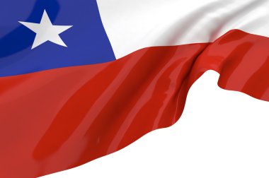 Flag of Chile on white clipart