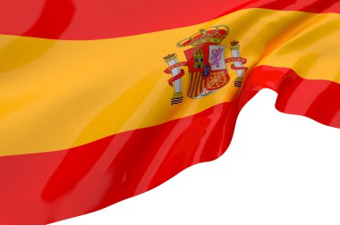 İspanya bayrağı beyaz üzerine
