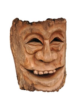 Wooden Asian mask clipart