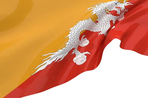 Ilustracja flagi Bhutanu — Zdjęcie stockowe