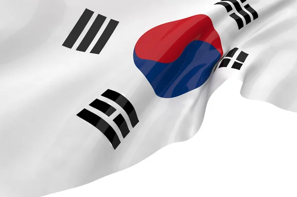 Иллюстрационные флаги Кореи и Юга — стоковое фото