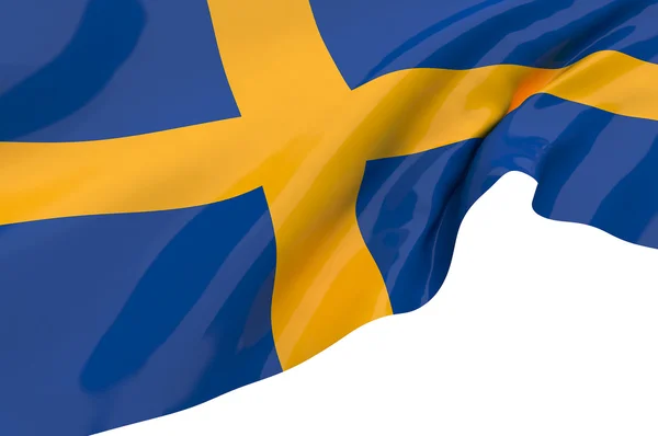 Vlnící se vlajka Švédska — Stock fotografie