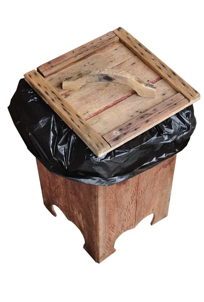 Papelera de reciclaje de madera — Foto de Stock
