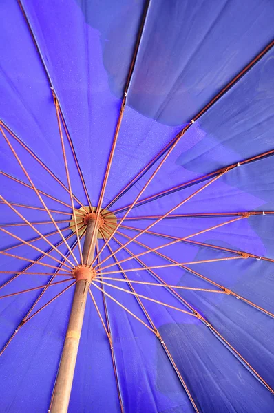 Blue sun umbrella — Stock Photo, Image