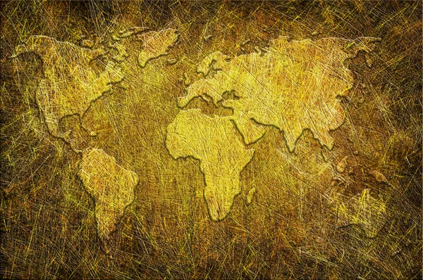Глобальна карта на гранжевій текстурі — стокове фото