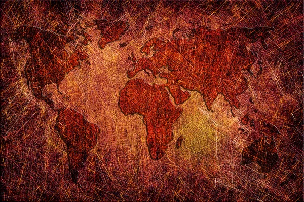 Global map on grunge textured — Stock Photo, Image
