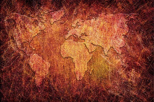 Globális Térkép a grunge szerkezetű — Stock Fotó