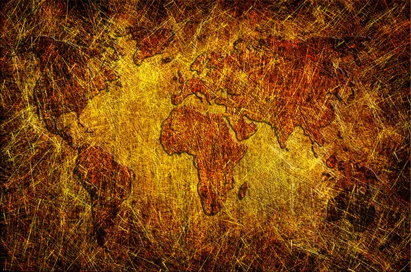 Globális Térkép a grunge szerkezetű — Stock Fotó