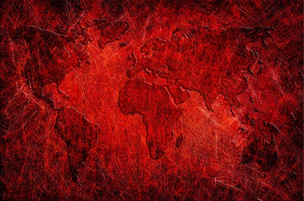 纹理的 grunge 的全球地图 — 图库照片
