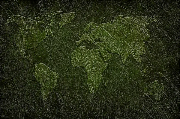 Mapa global en grunge texturizado — Foto de Stock