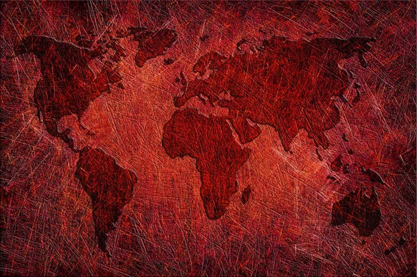 Mapa global sobre grunge texturizado — Fotografia de Stock