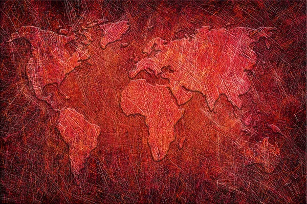 Mapa global en grunge texturizado —  Fotos de Stock