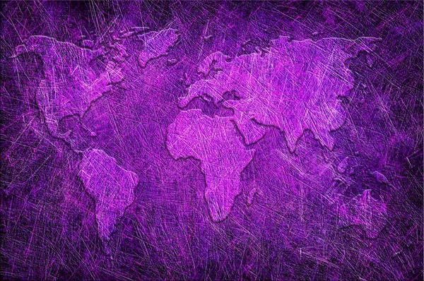 Mondiale kaart op grunge getextureerde — Stockfoto