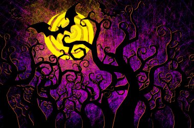 Grunge textured Halloween night background clipart