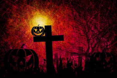 Grunge halloween gece arka plan dokulu