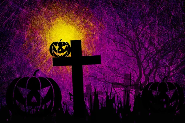 Grunge getextureerde halloween nacht achtergrond — Stockfoto