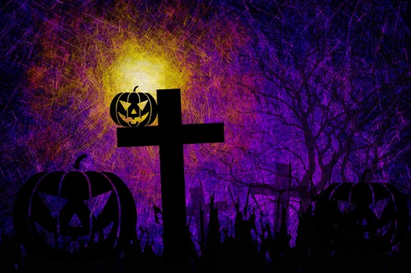 Grunge halloween gece arka plan dokulu — Stok fotoğraf