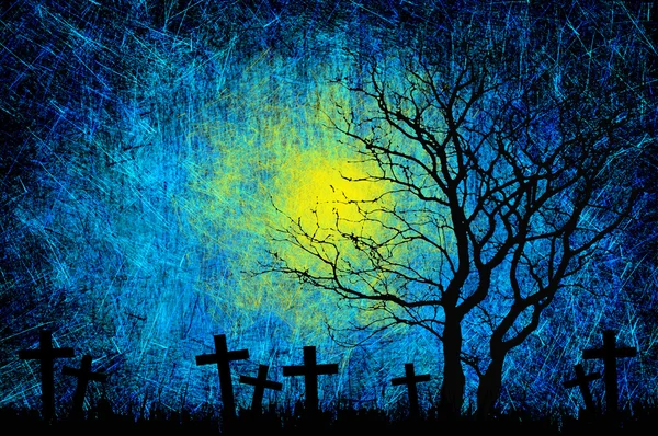 Grunge texturált Halloween éjszaka háttér — Stock Fotó
