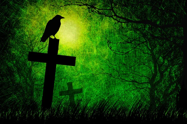 Grunge getextureerde halloween nacht achtergrond — Stockfoto