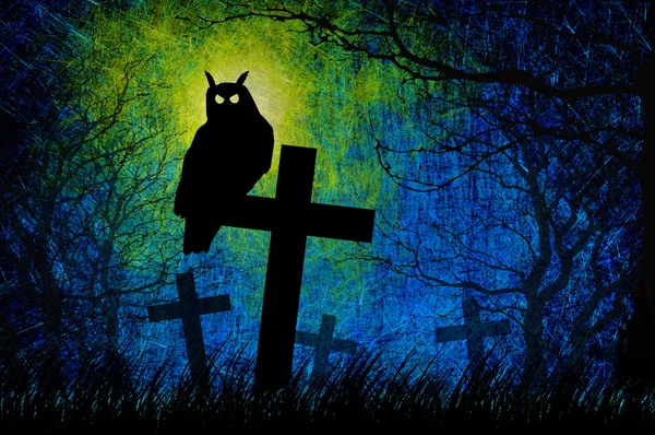 Grunge textured Halloween night background — Stock Photo, Image